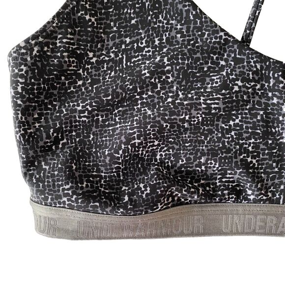 Under Armour Sports Bra Size L Gray/Black Pre-owned - Picture 4 of 6